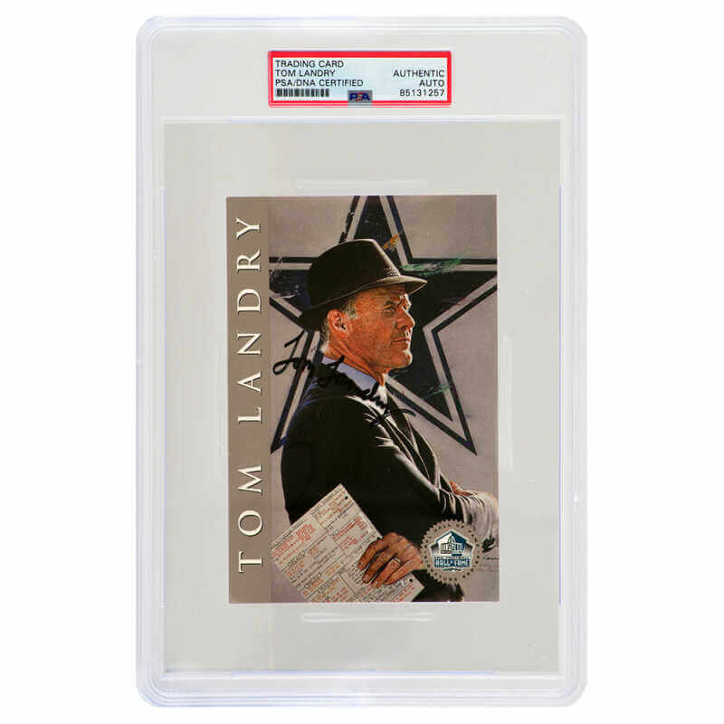 Tom Landry Signed Pro Football Hall Of Fame Signature Series 46 Card