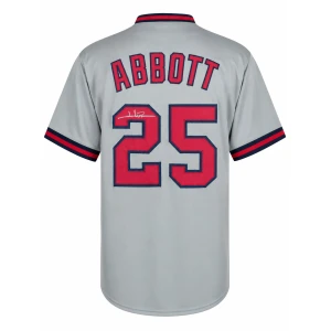 Jim Abbott Signed Grey Custom Baseball Jersey