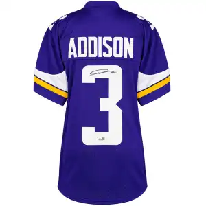 Jordan Addison Signed Purple Custom Football Jersey - (JSA)