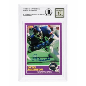 Ottis Anderson Signed Giants 1989 Score Supplemental Football Card #348S - (Beckett - Auto Sticker - Grade 10)
