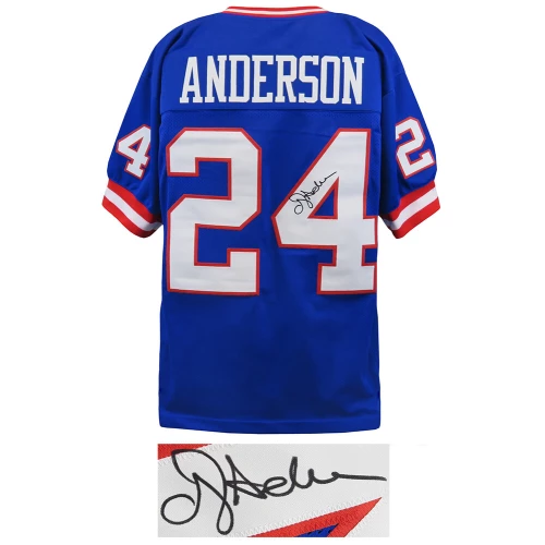 Ottis Anderson Signed Blue T/B Custom Football Jersey