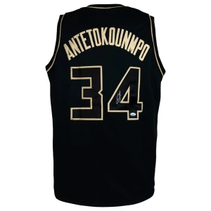 Giannis Antetokounmpo Signed Black Custom Basketball Jersey - (JSA)