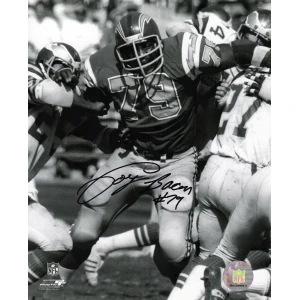 Coy Bacon Signed Chargers B&W Action 8x10 Photo