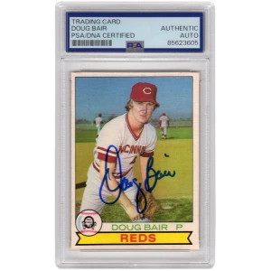 Doug Bair Signed Reds Baseball Trading Card (Various) - (PSA Encapsulated)