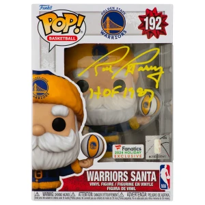 Rick Barry Signed Golden State Warriors SANTA Funko Pop Doll #192 w/HOF 1987