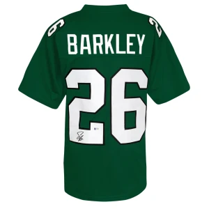 Saquon Barkley Signed Light Green Custom Jersey - (Beckett COA)