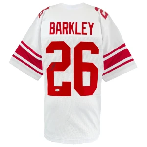 Saquon Barkley Signed White Custom Football Jersey - (Beckett COA)