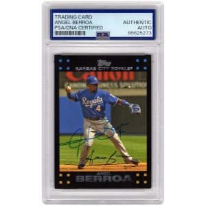 Angel Berroa Signed Kansas City Royals 2007 Topps Baseball Card #447- (PSA Encapsulated)