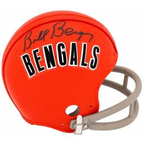 Bill Bergey Signed Cincinnati Bengals Throwback 2-Bar Riddell (VSR4) Mini Helmet