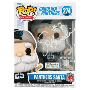 Steve Beuerlein Signed Carolina Panthers SANTA Funko Pop Doll #274