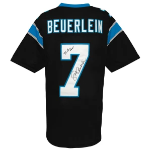 Steve Beuerlein Signed Black Custom Football Jersey w/99 Pro Bowl