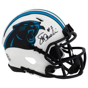 Steve Beuerlein Signed Carolina Panthers LUNAR Riddell Speed Mini Helmet