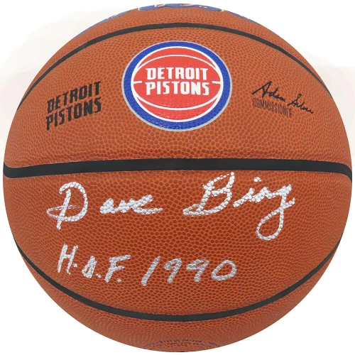 Dave Bing Signed Wilson Detroit Pistons Logo NBA Basketball w/HOF 1990