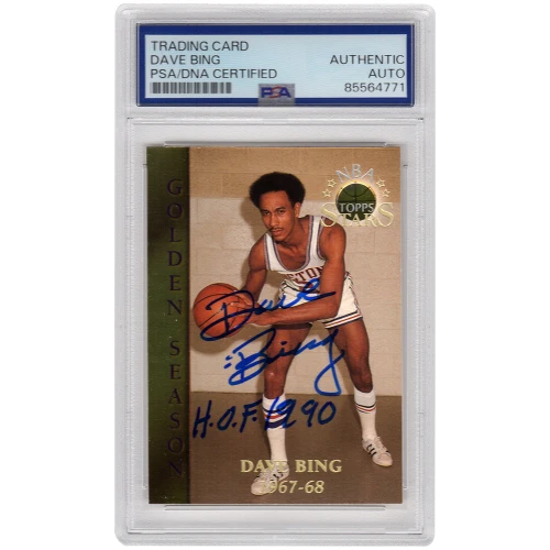 Dave Bing Signed Detroit Pistons 1996 Topps Stars Golden Season Basketball Card #57 w/HOF'90 - (PSA Encapsulated)