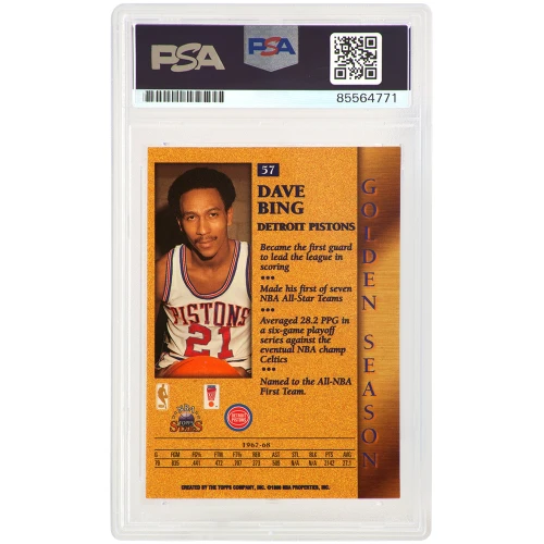 Dave Bing Signed Detroit Pistons 1996 Topps Stars Golden Season Basketball Card #57 w/HOF'90 - (PSA Encapsulated) - Image 2