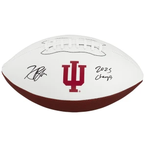 Kaelon Black Signed Indiana Hoosiers Logo Brands White Logo Football w/2025 Champs