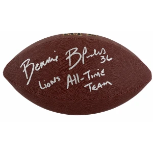 Bennie Blades Signed Wilson Super Grip Full Size NFL Football w/Lions All-Time Team