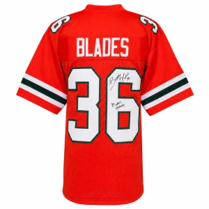 Bennie Blades Signed Orange Throwback Custom College Football Jersey w/87 Nat'l Champs