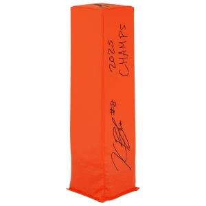 Kaelon Black Signed BSN Orange Football Endzone Pylon w/2025 Champs