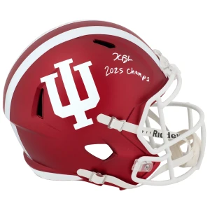 Kaelon Black Signed Indiana Hoosiers Riddell Full Size Speed Replica Helmet w/2025 Champs