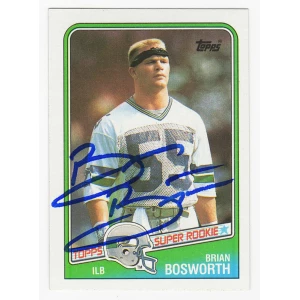 Brian Bosworth Signed Seattle Seahawks 1988 Topps Football Rookie Card #144