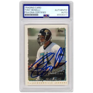 Tony Boselli Signed Jaguars 1995 Topps Rookie Football Trading Card #222 - (PSA Encapsulated)