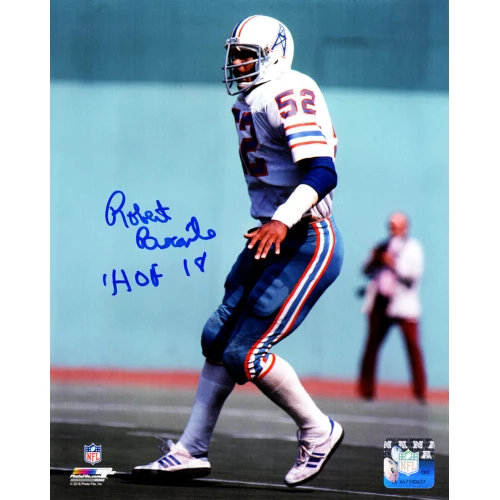 Robert Brazile Signed Houston Oilers White Jersey Action 8x10 Photo w/HOF'18