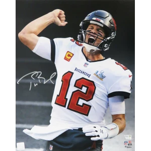 Tom Brady Signed Tampa Bay Buccaneers Fist Pump Spotlight 16x20 Photo - (Fanatics)