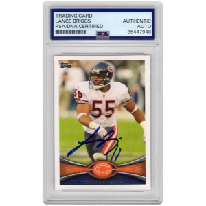 Lance Briggs Signed Chicago Bears 2012 Topps Football Trading Card #227 - (PSA Encapsulated)
