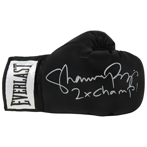 Shannon Briggs Signed Black Everlast Boxing Glove w/2x Champ