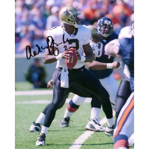 Aaron Brooks Signed Saints White Jersey Action 8x10 Photo
