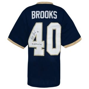 Reggie Brooks Signed Navy Custom College Football Jersey w/1992 All American