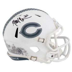 Mike Brown Signed Chicago Bears 2024 SALUTE Riddell Speed Mini Helmet