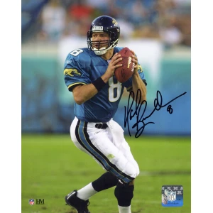 Mark Brunell Signed Jacksonville Jaguars Drop Back With Football Action 8x10 Photo