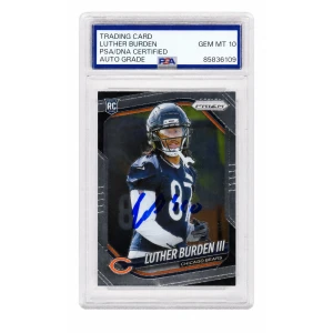 Luther Burden III Signed Chicago Bears 2025 Panini Prizm Rookie Football Card #331 - (PSA Encapsulated - Auto Grade 10)