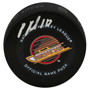 Pavel Bure Signed Vancouver Canucks Logo Official Game Hockey Puck