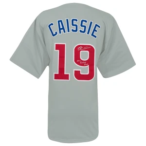 Owen Caissie Signed Grey Custom Baseball Jersey w/Go Cubs Go