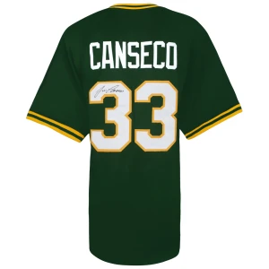 Jose Canseco Signed Green Throwback Custom Baseball Jersey