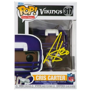 Cris Carter Signed Minnesota Vikings NFL Funko Pop Doll #317