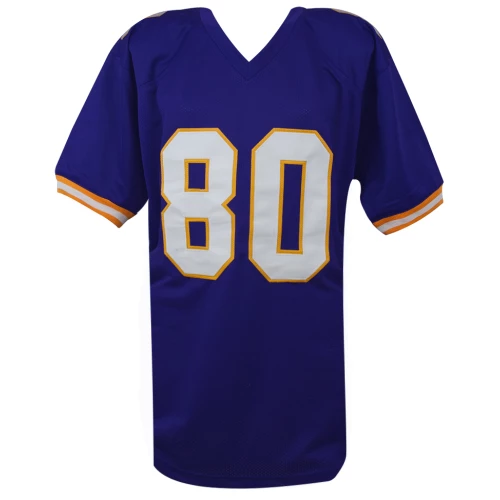 Cris Carter Signed Purple Custom Football Jersey w/All I Do Is Catch TD's - Image 3