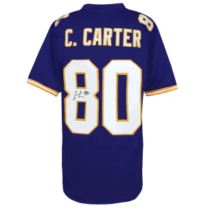 Cris Carter Signed Purple Throwback Custom Football Jersey w/#80