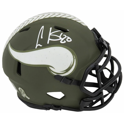 Cris Carter Signed Minnesota Vikings Salute to Service Riddell Speed Mini Helmet