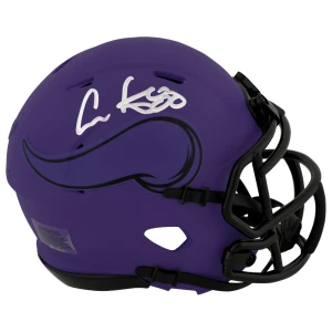 Cris Carter Signed Minnesota Vikings RAVE Riddell Speed Mini Helmet