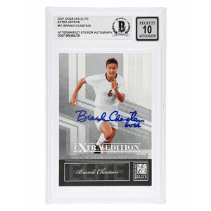 Brandi Chastain Signed 2007 Donruss Elite Soccer Trading Card #81 w/USA - (Beckett - Auto Sticker - Grade 10)