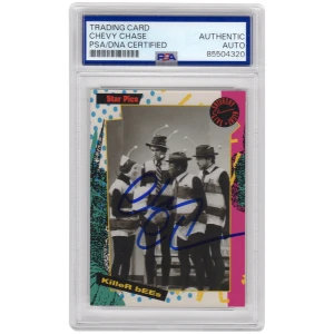 Chevy Chase Signed 1992 Star Pics Saturday Night Live 'Killer Bees' Trading Card #67 - (PSA Encapsulated)
