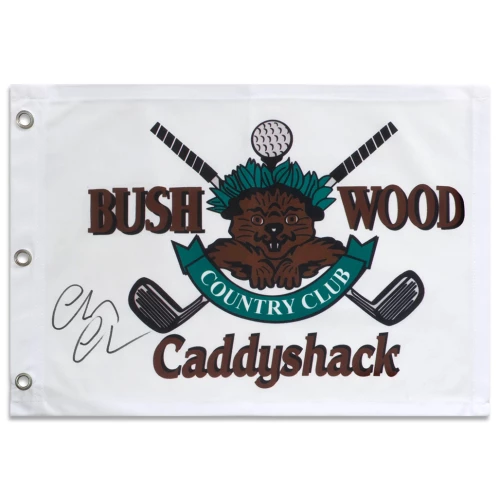 Chevy Chase Signed Caddyshack Bushwood 18x13 Golf Pin Flag