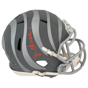 Ja'Marr Chase Signed Cincinnati Bengals SLATE Riddell Speed Mini Helmet - (Beckett)