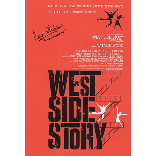 George Chakiris Signed West Side Story 11x17 Movie Poster w/Bernardo