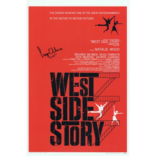 George Chakiris Signed West Side Story 11x17 Movie Poster