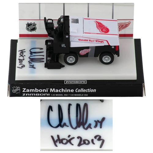 Chris Chelios Signed Detroit Red Wings NHL Mini Zamboni w/HOF 2013 - Image 2
